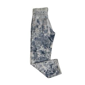 Y2K LEVIS 550 Bleached / Acid Wash Denim Jeans - Abstract / Upcycled Art Pants